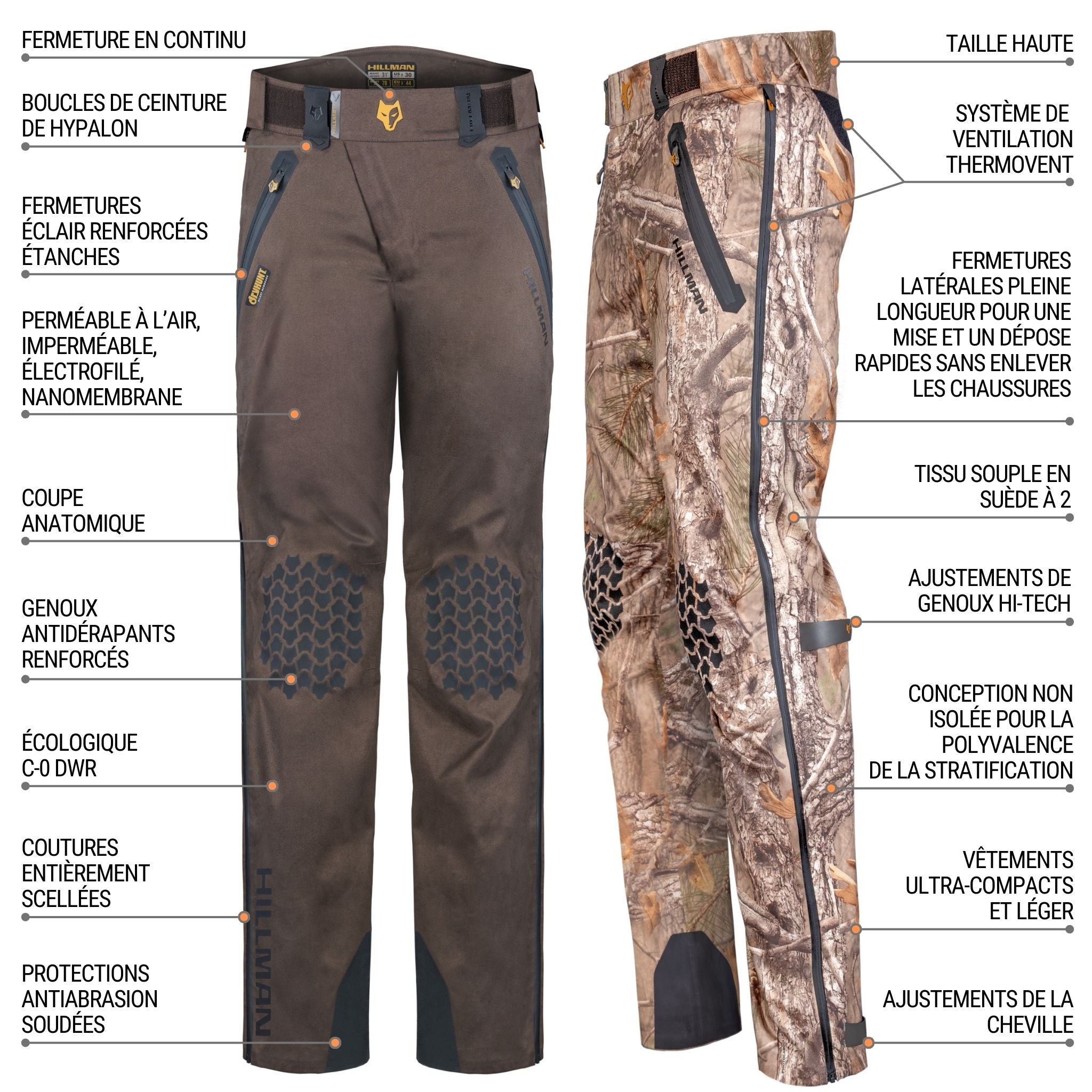 5WL Alpha Pantalon de Chasse Imperméable Ultralégère Hillman - qualité, innovation et confort haut de gamme pour homme et femme.