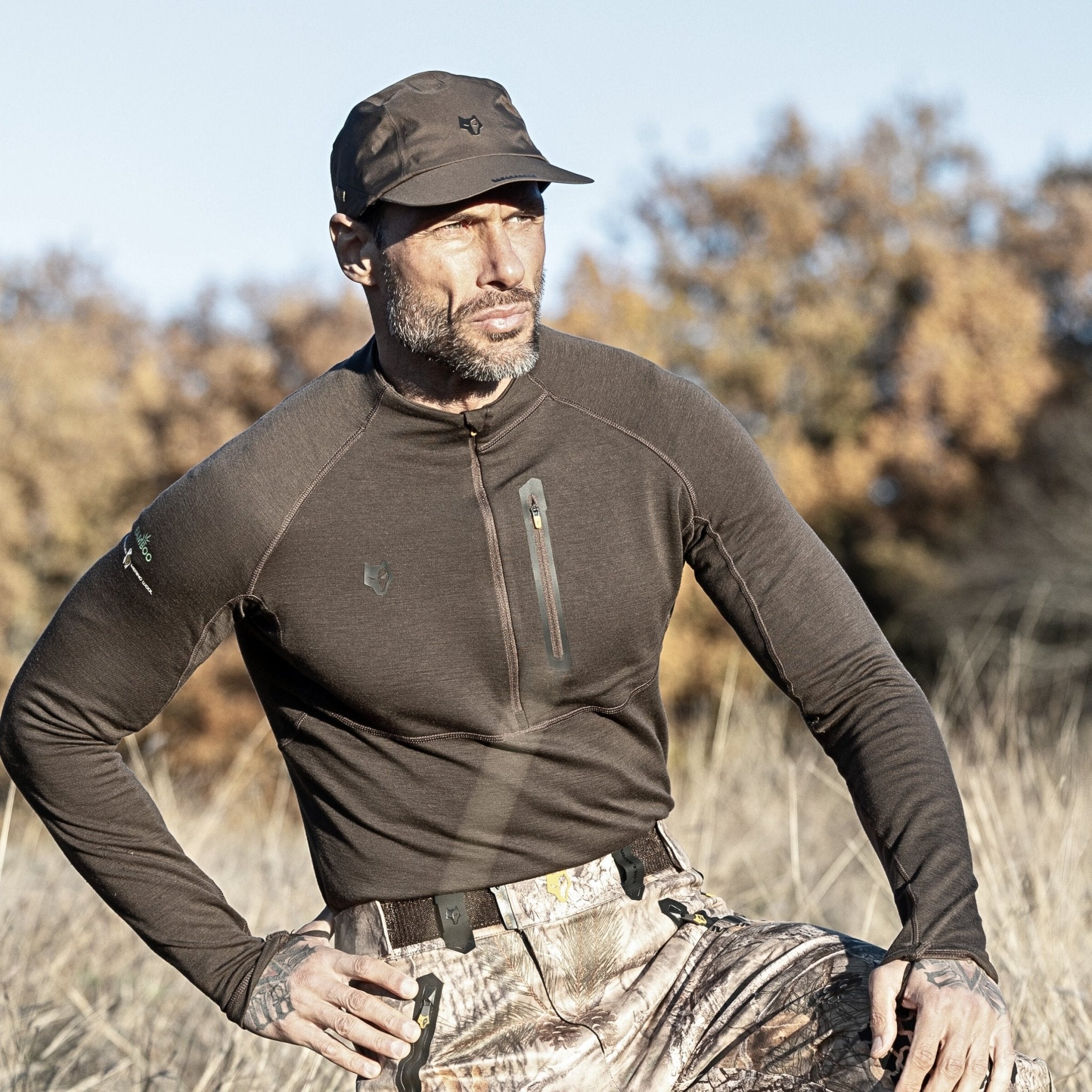2BL Blouse en bambou mérinos [ 1 - 2 ] Technologie Synergique Chasse Couche de Base | Sous - Vêtement Hillman - qualité, innovation et confort haut de gamme pour homme et femme.